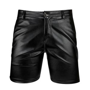 Mens Leather Shorts Elastic Fashion PU Short Pants Dance Party 240527