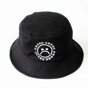 Wholesale-Free shipping Do not fade cotton Breathable black print hip hop cap sad boys panama bucket hats men bob boonie fishing hat 239P