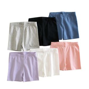 2024 Girls' Summer Thin Leggings Kids Shorts Solid Color Safety Skinny Baby Outer Wear Children's Pants L2405