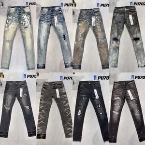 Herren lila Jeans Designer Mode Distressed Ripped Bikers Damen Denim Cargo für Männer Schwarze Hosen Retro Streetwear Casual Jogginghose Designer Jogger Pant 1Zod