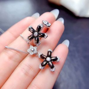 925 Silver Natural Star Light Sapphire Jewelry Set for Party 35mm 3CT Gray Ring and Pendant With 3 Layers Gold Plated 240521