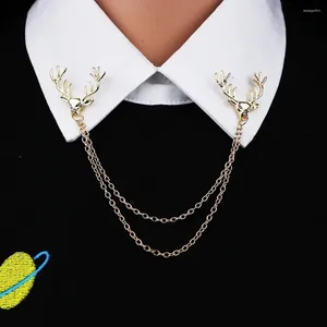 Broşes Basit Trend Vintage Noel Geyik Çıkar Pimleri Kadın Tir gömlek Set Aksesuarları Yaka Zinciri Tassel Broş Mücevher Hediyeleri
