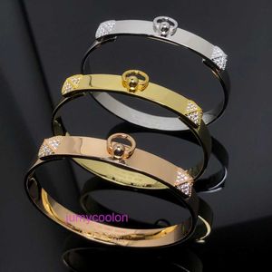 10A Hrms Delicate Luxury Bangle Designer Inliad Diamond Fashion Unisex Bracelet Diamond Punk Hand Personalized Vgold Plated Trendy Fashion Style Bracelet