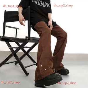 Vetements Pants Jeans Vintage Brown Baggy Flared Pants Men Clothing Fashion Straight Cargo Long Trousers Homme 44f2