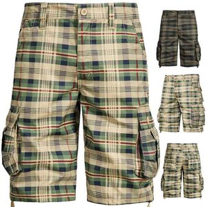Men's Shorts New Summer 100% Cotton Plain Pattern Mens High Quality Casual Straight Mens Cargo Shorts Multi Pocket Beach Shorts MY936 S2452899