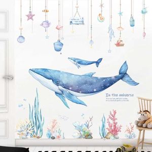 Decoração de parede desenho animado Dreamland Wall Stick for Kids Rooms Bursery Decor de parede Decoração de ladrilhos de vinil Decalques de parede de baleia à prova d'água Decoração de casa Decoração D240528