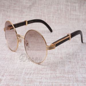 Yuvarlak güneş gözlükleri sığır boynuz gözlükler 7550178 doğal siyah boynuzlar erkek ve kadın güneş gözlükleri glasess gözlük boyutu 55-22-135mm 243o