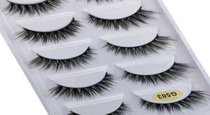 5 Pairs Natural Long 3D Faux Mink Hair False Eyelashes Wispies Fluffies Eyelashes Extension Resuable Multilayers Makeup Lashes318n2505123