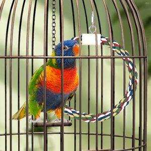Inne zaopatrzenie ptaków wiszące zabawki gniazdo kołnierzowe koło pierścionkowe stojak na kakadle Budgie Parakeet ptaki żucie nudy Papuga