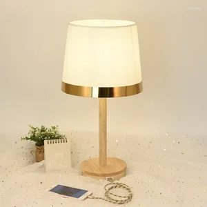 Tischlampen Nordische Holzlampe für Schlafzimmer Mädchen Berühmtheit Dekorative Einfache moderne gemütliche und romantische Nacht Nacht