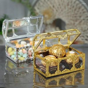 Present Wrap 3Style Vintage Treasure Chest Storage Box Transparent Pirate Candy Jewelry Display for Wedding Party Birthday