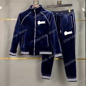 xinxinbuy Men designer Coat Jacket velvet sets Letter embroidery Milano zipper print cotton long sleeve women blue white Black M-4XL 213h