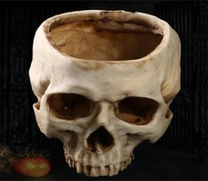 Resina artesanato ensino de dentes humanos Modelo de esqueleto Halloween Office Planter Decoração do Pote de Caveira 2206147641804