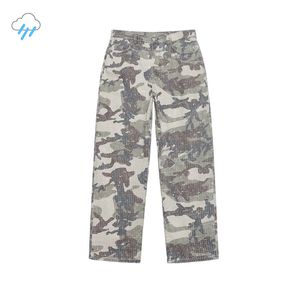 Wysokiej jakości ponadwymiarowe kombinezon streetwear vintage Camouflage Pants Men Men Men Casual Fashion Spoders