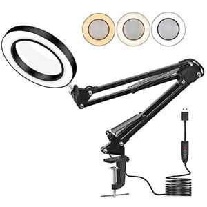 Lâmpadas de mesa LONGAÇÃO VIDRO USB LED 8 vezes LAMP CLAMP LAMPERAÇÃO Usada para reparar Tattoos Cuidados com a pele e ferramentas de beleza 2054