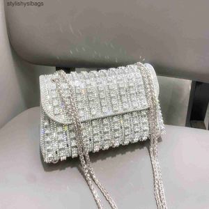 Cross Body Rhinestones Evening Clutch Portfel i torebka luksusowa designerska torba na ramię musujące kryształowe kobiety H240528