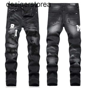 2024 neue Herren Jeans 3529 Vintage Black Jeans Ripped Trend Stretch Slim Fashion Hosen Herrenhosen