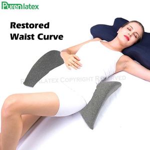 Moderskapskuddar Purenlatex Memory Foam Maternity Pillow Midja Lumbal Surround Pad Orthopedic Cushion Pain Tröthet Lindra graviditet Bedkudde Q240527