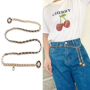 Belts Waist Chain High-quality Metal Wear Leather Ladies Trend Flower Pendant Simple Punk BC1015Belts 210J