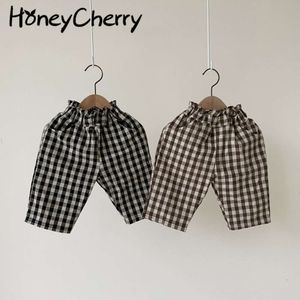 HoneyCherry New Plaid Cotton Casual Children Trousers Baby Boy Pants L2405