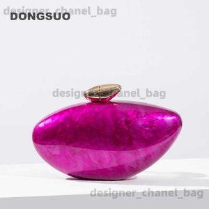 Totes bolsa de embreagem em forma de ovo acrílico para designers femininos fofos de festa de festa compra nova bolsa de rose shell de alta qualidade T240528