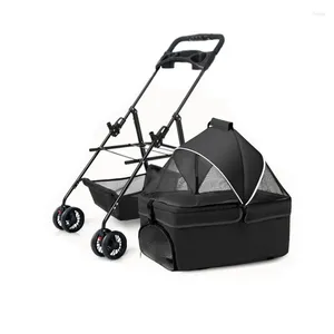 Dog Carrier Detachable Pet Stroller Travel Folding Easy One-hand Fold Luxury 4 Wheels