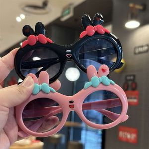 Moda 2024 Meninas Óculos de sol Kid Sun Childrenos Ears estilo meninos Cool Uv400 espelho infantil bebê Bow Rabbit Eyewear