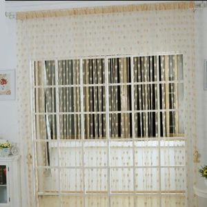 Curtain Heart Pattern Voile For Living Room Bedroom Door Window String Tassel Divider Decor Quastenvorhang