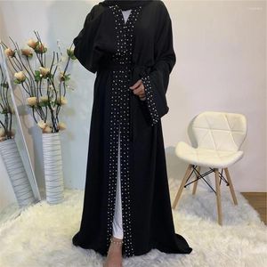 Roupas étnicas Beading Open Cardigan Abaya Mulheres Muslim Long Maxi Dress Kimono Turquia Saudita Islâmica Robe Árabe Kaftan Dubai Ramadan