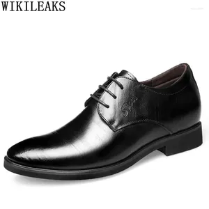 Dress Shoes Office 2024 Oxford Elevator For Men Formal Business Suit Leather Wedding Zapatos Hombre