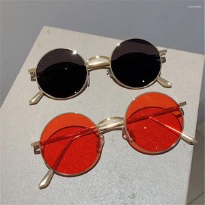 Солнцезащитные очки литературные и художественные паровые панк -круговые отражающие металлическое зеркало UV400