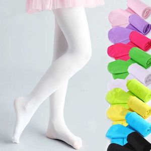 Kids Socks Summer Spring Candy Color Kids Pantyhose Ballet Dance Tights for Girls Stocking Children Velvet Solid White Pantyhose Y240528SLPL