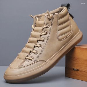 Casual Shoes Men Leather Spring Autumn Fashion Men's Boot Bekväm Working and Dirver Shoes#22449