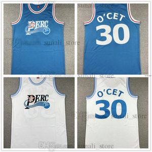 30 O'Cet Basketball Jerseys Perc filme azul claro branco costume S-xxl