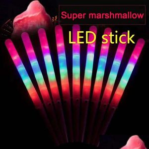 Вечеринка 28x1,75 см. Цветовая светодиодная светодиодная палка Flash Glow Cottom Wandmy Mlass Cone для вокальных концертов ночные вечеринки Drop de HomeFavor dhdrh
