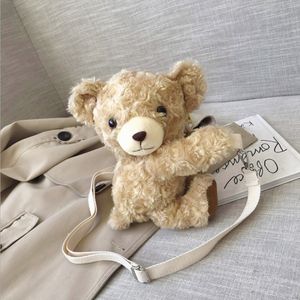 Plush väska kvinna 2020 Autumn and Winter New Japanese and Korean Cartoon Cute Girl Shoulder Bag Sweet Bear Toy Messenger Bag 308J