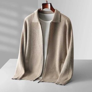 Camiscedores masculinos outono de 6 cores e inverno Novo 2023 masculino 100% Cardigan Sweater Casual Knit