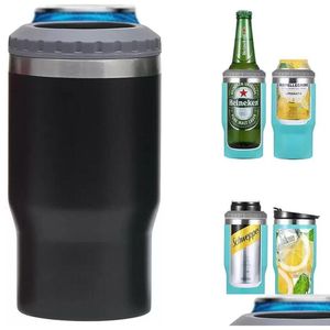 Tumblers Ups 4 In 1 14Oz Coffee Cups Tumbler Stainless Steel 12Oz Slim Cold Beer Bottle Can Cooler Holder Double Wall Vacuum Insated D Dhiop