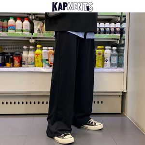 Kapments Mężczyzn Mężczyzny szerokie nogi streetwear workowate spodnie Spring Męs