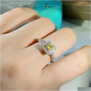 Band Rings Luxury Crystal Diamond Chinese Nail Finger Designer For Women Girls S925 Sier White Pink Yellow Stone Elegant Cz Zircon Ani Dhu1R