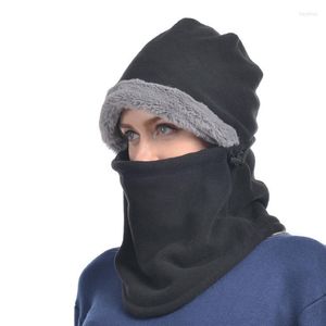Berets unisex zimowe czapki czapki czapki z maską na twarz zatoczkę jazdy na wiatroodporne ucha ochrona BALACLAVA Grube dzianinowe czapkę 241B