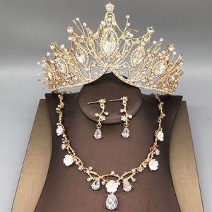 Luxury Princess Wedding Bridal Tiara Rhinestone Głowa Kryształowe opaski ślubne Akcesoria do włosów Złota srebrna impreza wieczorna panna młoda 292Y