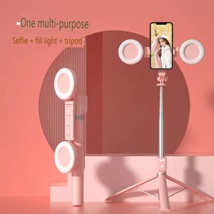 Novo telefone celular Bluetooth Selfie Stick Stand ao vivo Bluetooth Auto-timer telescópico integrado