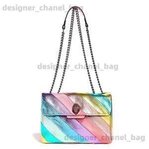 Cross Body Kurt Geiger Luxury Designer Shoulder Bag 2024 Ny kvinnors axelväska Färgglad skarvkedja Crossover Handbag Rainbow Eagle Head Bag T240528