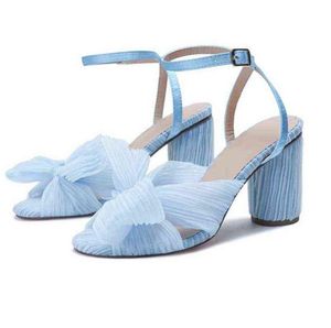 Blxqpyt sandals women 2022 designer marchio pieghetta rotonda tacchi a punta di punta di punta più taglia 3148 scarpe da sposa da festa 2831 G27705387