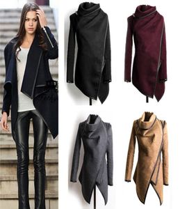 Fall Winter Women Clothes Coat winter warm autumn Style New jacket Trench Blends wool Coats Ladies Trim Personality Asymmetric Rul2312742