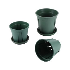 2Pcs Green Plant Flowerpot Rose Breathable Plastic Succulent Flower Pot Tray Potted Culture Nursing Outdoor Garden Container