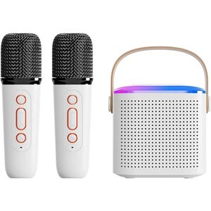 Bezprzewodowe mikrofon karaoke Bluetooth Portable Bluetooth Ser z 2 bezprzewodowymi mikrofonami ręcznymi do rodzinnych spotkań 240514