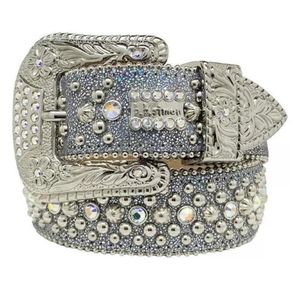 2022 أحزمة الموضة للنساء مصممة Mens BB Simon Rhinestone Belt مع Bling Rhinestons كهدية 214D