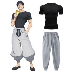 anime jujutsu kaisen toji compression قميص الأداء غير الرسمي مجموعة رجال الرياضة الرياضية Quick Dry Tee+Sweatpants للجنسين